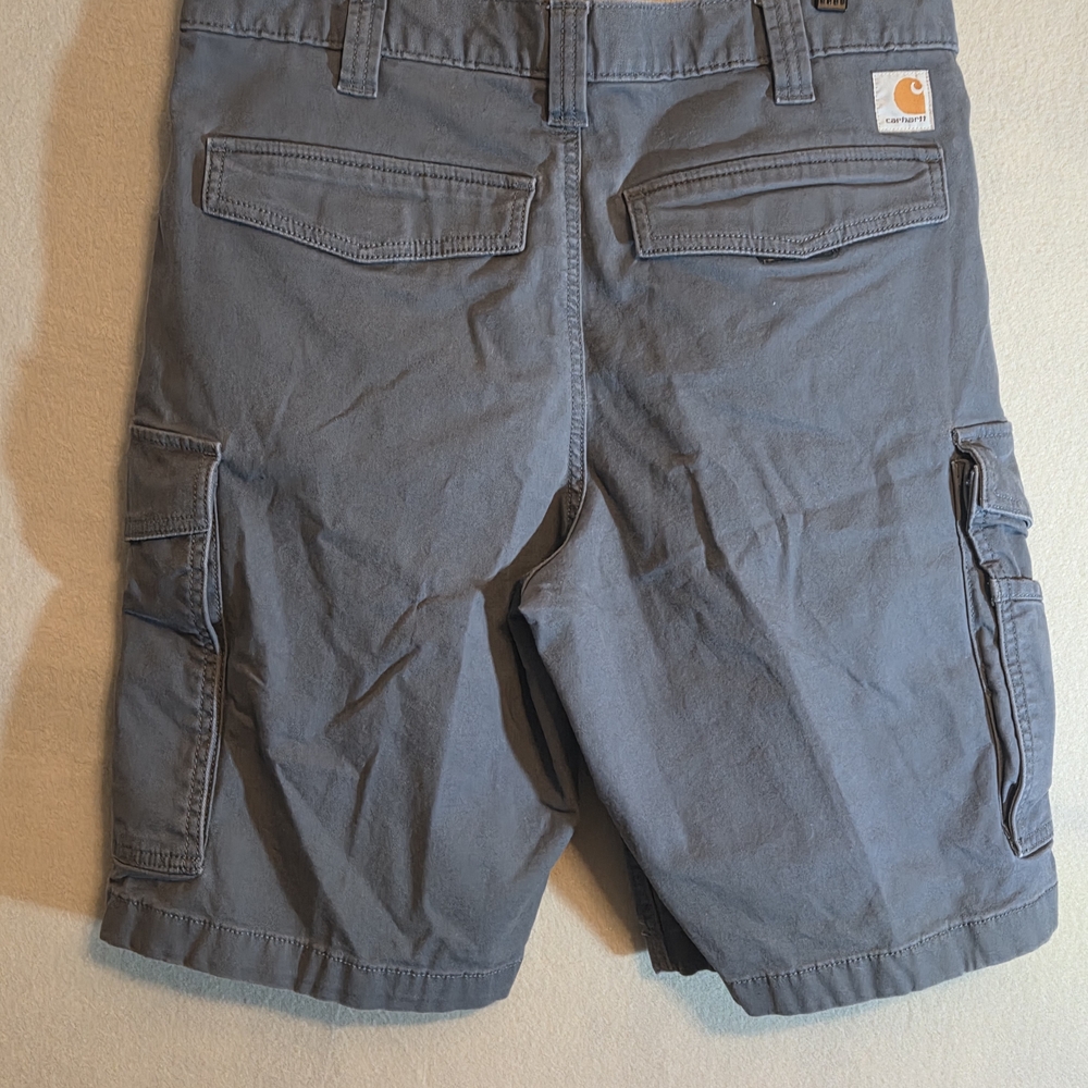 Men's Carhartt Blue Relaxed Fit Rugged Flex Cargo Shorts. Size 33 - Picture 2 of 6